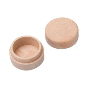 Beukenhout Sieradendoos Cadeauverpakking Kleine Ronde Opslag Vintage Ringdozen voor Bruiloft Natuurlijke Houten Sieradenkoffer Organisator Container LL