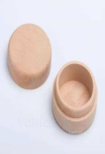 Cajas de joyería de madera de haya, caja de almacenamiento redonda pequeña, caja de anillo vintage para la boda, el organizador de cajas de joyería de madera natural contenida7256096