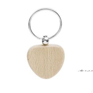 Porte-clés en bois de hêtre faveurs de fête vierge personnalisé personnalisé Tag nom ID pendentif porte-clés boucle cadeau d'anniversaire créatif GCE13483