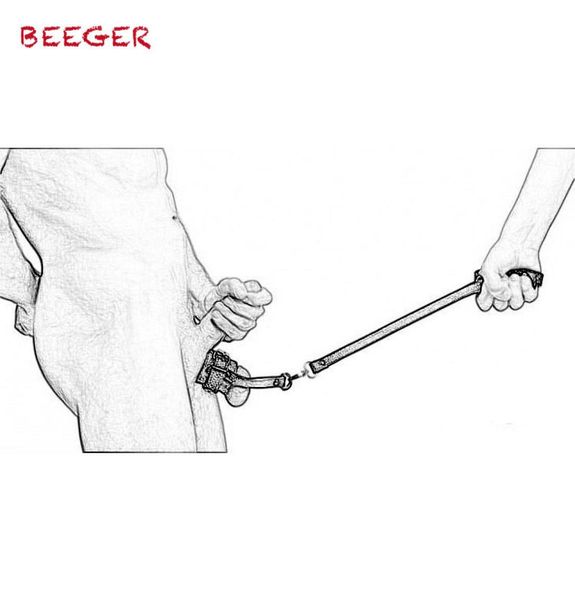 Civière de balle Beeger avec laisse anneau de pénis érection impuissance chaîne d'aide sexuelle laisse en cuir anneau de coq civière de balle SH1907276257815