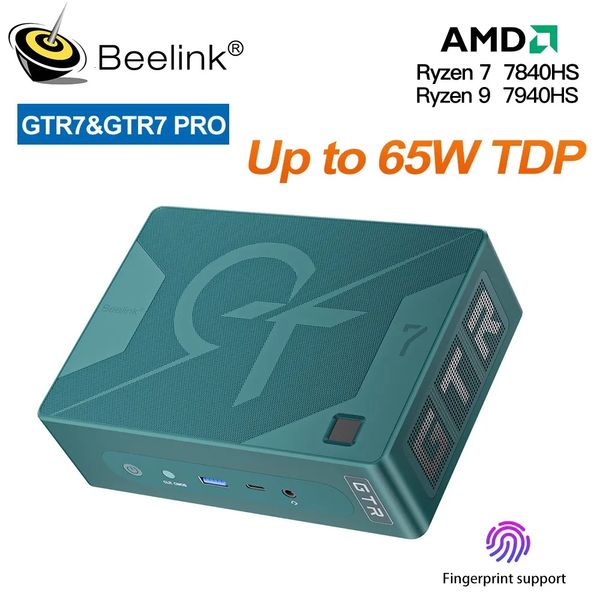 Beelink GTR7 Pro Mini PC de jeu Ryzen 9 7940HS jusqu'à 65W TDP prise en charge NVME SSD overclocké Ryzen7 7840HS GTR7 Mini ordinateur