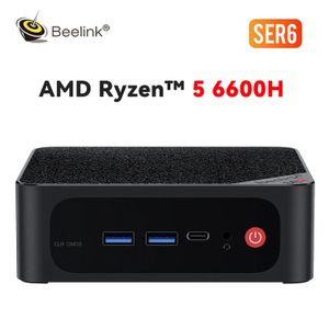 Beelink SER6 6600H Mini PC AMD Ryzen 5 RDNA2 GPU DDR5 16GB SSD 500GB PCIe4.0 Wifi6 4K BT LAN computadora de escritorio SER