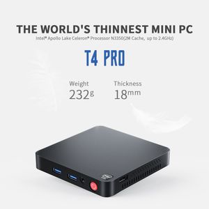 T4 Pro Mini PC Intel Apollo Lake Processeur N3350 Windows 10 4K 4GB 64GB BT4.0 1000M AC Wifi Mini Ordinateur