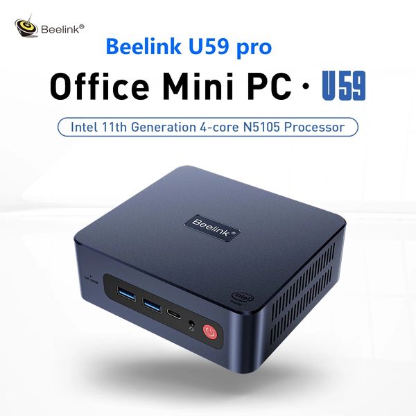 Beelink U59 Pro Mini PC Windows 11 Intel 11e génération N5105 DDR4 16GB 500GB double Wifi 1000M Mini ordinateur de bureau