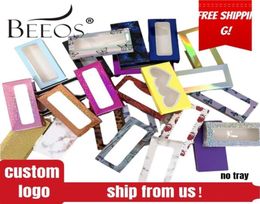 BEEOS 2020NEW 1020304050 PCS Variété de couleurs Boîte d'emballage de cartons de cils en papier doux pour 25 mm de long Faux Cons 279K9038660