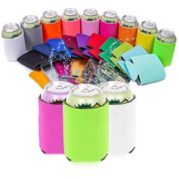 Bier Blank Can Cooler Sleeve Coolies Geïsoleerd Inklapbaar voor DIY-aanpasbare gunsten Parties Evenementen of bruiloften Home Organisatie Gratis DHL-schip HH7-1161