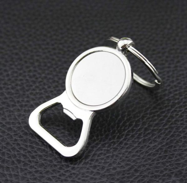 Ouvre-bouteille de bière Anneaux de touche bricolage pour 25 mm en verre Cabochon Keyrings Cadeaux de gravure zinc alliage de cuisine outils de barre des hommes LXJ0683272734