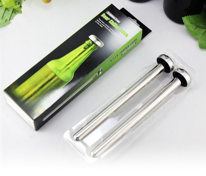 Beer Chiller Sticks Stainless Steel Beer Chill Cooling stick Drink Cooler Stick 2pcs/set box packaging Free by DHL