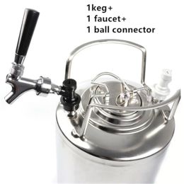 Distributeur de verrouillage de boule de fût de bière, avec robinet, bouteille d'outils de Bar, bouteille de carbonatation, baril de brassage domestique en acier inoxydable ZZ