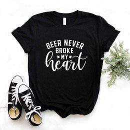 Bière jamais cassée hauts mon coeur imprimer femmes Hipster drôle T-shirt dame Yong fille 6