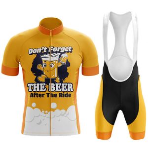 Vêtements de cyclisme à motif de bière pour hommes et femmes, chemise de vélo de montagne sur route d'été, combinaison à manches courtes, combinaison respirante PF