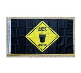 Bierpongzone 3x5ft vlaggen 100D polyester banners indoor outdoor levendig kleur hoge kwaliteit met twee messing doorvoertalen6878218