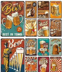 Bière Rétro Métal Affiche Boisson Vintage Tin Signes Cuisine Bar Club Mur Art Plaque Décorative pour Moderne Maison Chambre Décor Esthétique20x30cm Wo3