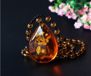 Cire d'abeille ambre brésilien, colliers pour hommes et femmes, pendentif artisanal