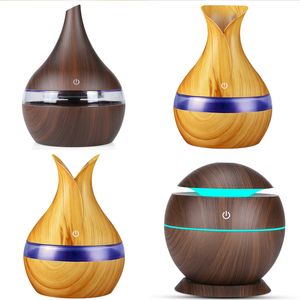 300 ml luchtbevochtiger USB Houtzuiveraar Slaapkamer Aromatherapie Luchtverfrisser Natural Wood Grain Diffuser 4 Stijlen LJJK2452