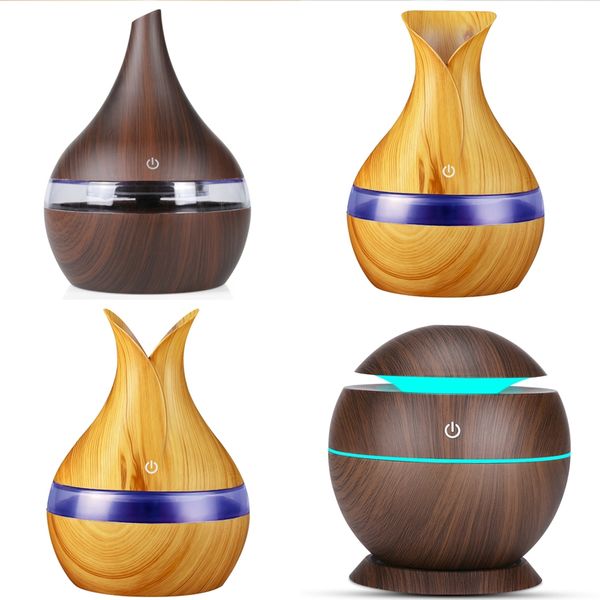 300 ml humidificateur usb purificateur de bois chambre aromathérapie désodorisant diffuseur de grain de bois naturel 4 STYLES LJJK2452