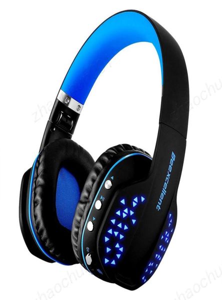 Beexcellent Q2 Auriculares Bluetooth inalámbricos auriculares Plegables Hifi estéreo con manos de luz LED de micrófono para teléfonos PC PS44372301