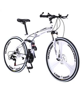 Begasso Estudiante adulto bicicleta de montaña 26 pulgadas Road Bicycle Men marco de acero de carbono plegable Ciclismo deportivo ligero MTB9319849