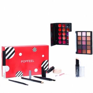 Outil de maquillage pour débutants Essentiels de beauté Palette d'ombres à paupières Mascara Brillant à lèvres Rouge à lèvres Ensemble de pinceaux de maquillage pour débutant L4nB #