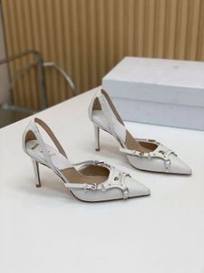 Begum schoenen kristal-verrijkte Sier Mirror Face Pumps Slingbacks Spool Heel Heels Sandalen voor Dames Designers Draai Schoen Avond Hak Maat 35-42