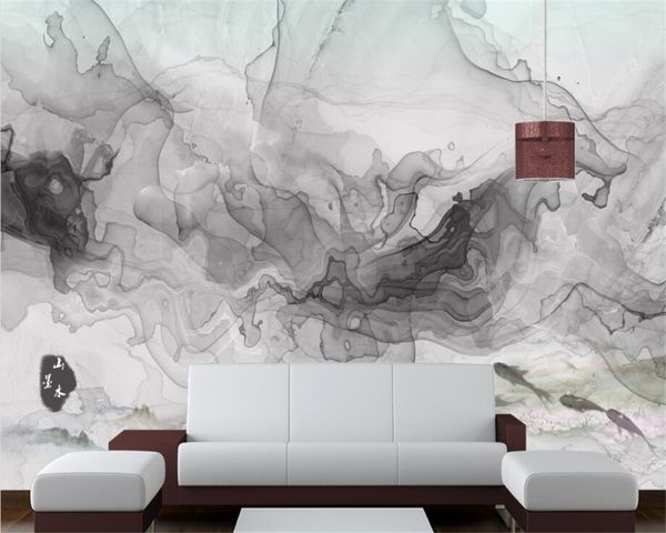 Beibehang personnalisés 3d papier peint peinture murale lignes peinture abstraite mur de fond de paysage en marbre papier peint