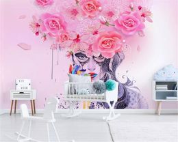 Beibehang Custom Large 3D Wallpaper Moderne graffiti bloemen kleurrijke sexy schoonheid olie schilderij achtergrond muur tapeta