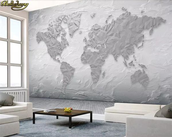 Antecedentes beibehang encargo de la foto del papel pintado mural de piedra de la textura del mapa del mundo minimalista 3d vertical TV decoración papeles de pared en casa