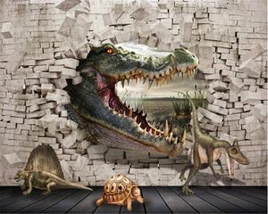 Beibehang Custom Wallpaper Kinderkamer Achtergrond Wall Paper Home Decor 3D Crocodile Dinosaur Turtle