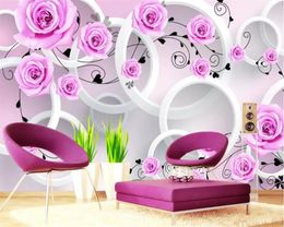 Beibehang papel de parede papier peint personnalisé décor à la maison salon chambre rose vigne 3D TV fond peintures murales 3d papier peint