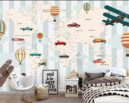 Beibehang papier peint mural 3d 3d dormitorio mural personalizado dibujos animados mundo mapa pegatina papel tapiz Fondo pared 3d mural papel tapiz