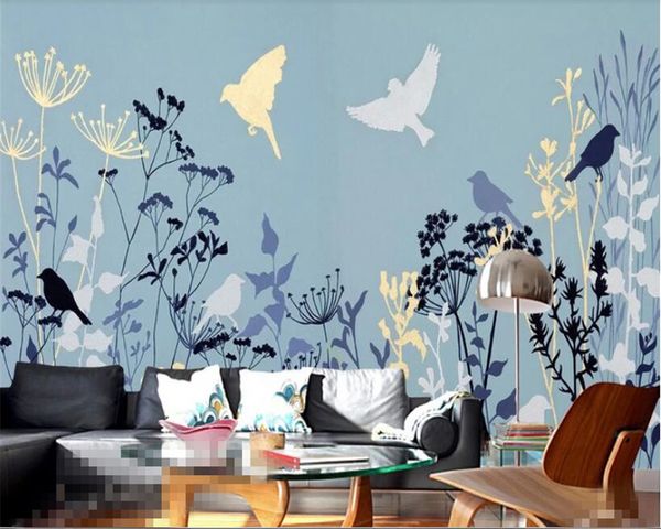 Beibehang papier peint enfants mural personnalisé maison intérieur rêveur frais abstrait oiseau volant peinture à l'huile papier peint 3d sur le mur