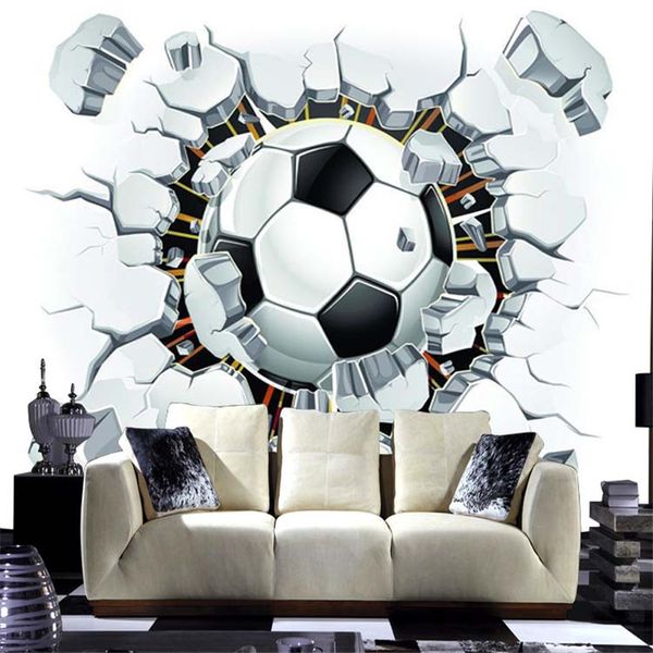 Papel tapiz beibehang, Fondo deportivo, mural, sala de estar, sofá, dormitorio, fútbol, TV, telón de fondo, tamaño personalizado, papel de pared de vinilo