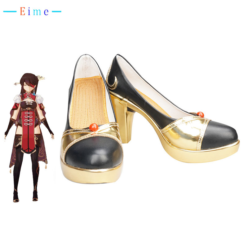 Beidou Cosplay Shoes Game Genshin Impact Cosplay Props Halloween Carnival Boots Pu Shoes Custom Made Made