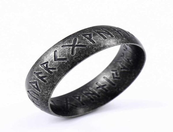 Beier 316l en acier inoxydable style mode homme double lettre runes mots odin norrois viking amulelet rétro rings bijoux lrr141 q07083926066627