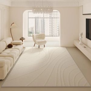 Tapis de salon artistique Beige, surdimensionné, abstrait, pour chambre à coucher, doux, antidérapant, Allmatch, lignes géométriques, Hogar, 240117