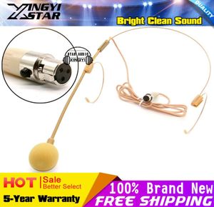 Mini XLR de couleur Beige, connecteur TA3F à 3 broches, crochet d'oreille, casque, Microphone, pour transmetteur Bodypack sans fil, 3055724