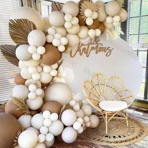Kit de arco de guirnalda de globo blanco crema beige, globos de arena neutros, cumpleaños, bautismo, Baby Shower, decoraciones para fiesta de boda 240226