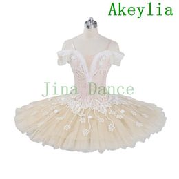 Beige Fée Arlequinade Variation Professionnel Ballet Tutu Robe Belle au Bois Dormant Ballet Compétition Tutu Costumes Enfants Performance238M