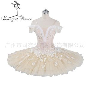 Beige Fairy Harlequinade Variation Professional Ballet Tutu Dress Kids Performance Competiton Tutu Costume BT9073