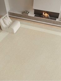 Beige Minimalistisch grootgebied woonkamer tapijt luxe comfortabel verfrissende slaapkamer tapijt moderne huizendecoratie esthetiek tapis