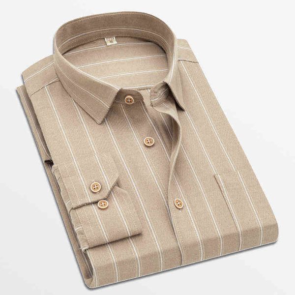 Chemises beiges pour hommes vêtements coréens indéfini harajuku chemise à rayures chemise habillée hommes vêtements chemise chemise à carreaux affaires G0105
