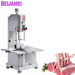 Sierra de huesos BEIJAMEI de 1500W, trituradora comercial de huesos, cortadora de carne congelada para cortar costillas/pescado/carne/carne de res
