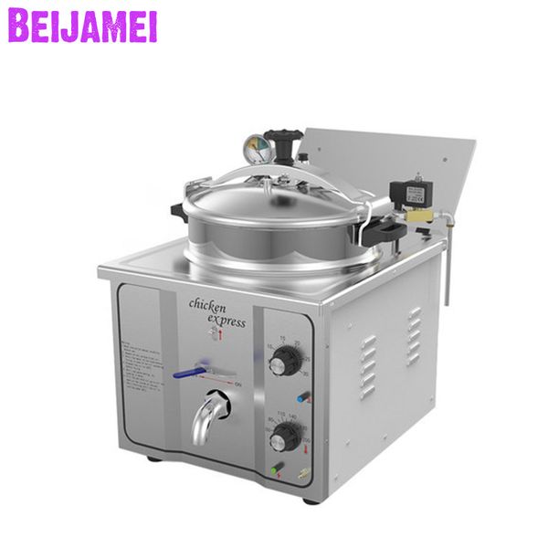 BEIJAMEI 16L friteuse commerciale électrique poulet pression friteuse Machine canard poisson viande légumes frites friteuse