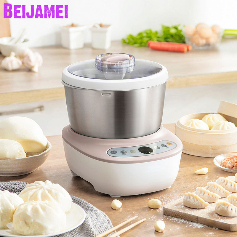 BEIJAMEI Bakery flour-mixing machine Electric Dough mixer 5L household cake dough bread blender mixing machine 220V