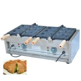 Beijamei Elektrische Taiyaki Wafel Machine Commerciële Vis-Shape Cake Wafel Baker Taiyaki Maker Snack Machines met 6 Mallen