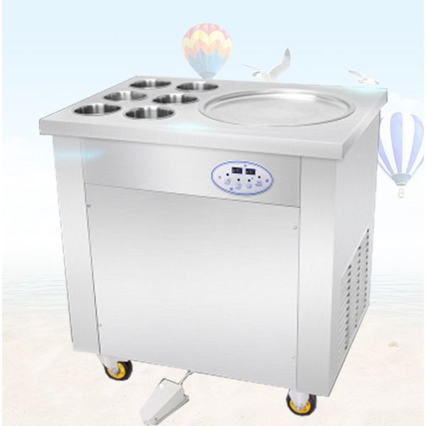 BEIJAMEI Commercial thaïlande machine à crème glacée frite transformation des aliments machines électriques à rouleaux de crème glacée frite avec 6 barils