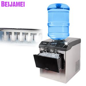 BEIJAMEI venta al por mayor máquina de Fabricación de hielo de agua de barril 25 kg/24 H fabricante de bloques de hielo de bala comercial eléctrico 220 V