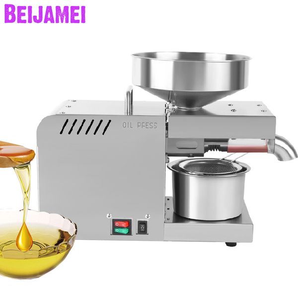 Máquina prensadora de aceite BEIJAMEI, venta al por mayor, colza de girasol, té, maní, sésamo, nueces, máquina prensadora de aceite, extracción de aceite en el hogar