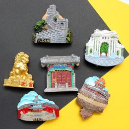 Beijing China Fridge Magnet Souvenir Souvenir 3d Refrigerador magnético Pasta Palacio Museo del Palacio de la Gran Muralla Templo Tiananmen