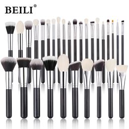 Beili 15/25 / 30pcs Makeup Brushes Not Professional Natural Goat Hair Foundation Foundshadow Makeuvrow Brushes 240313